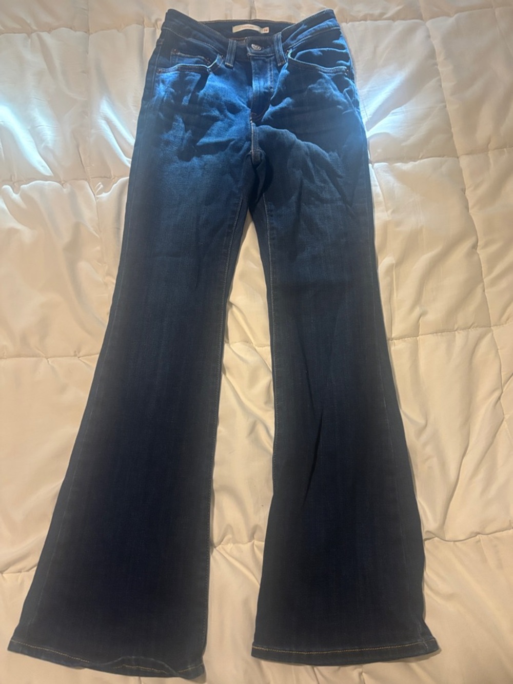 Levi's Dark Blue Flare Jeans with Wide Leg
